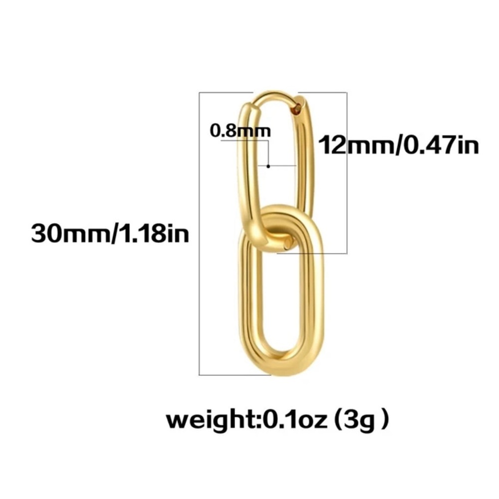 Women Stainless Steel Hoop Earrings - Picture 4 of 4